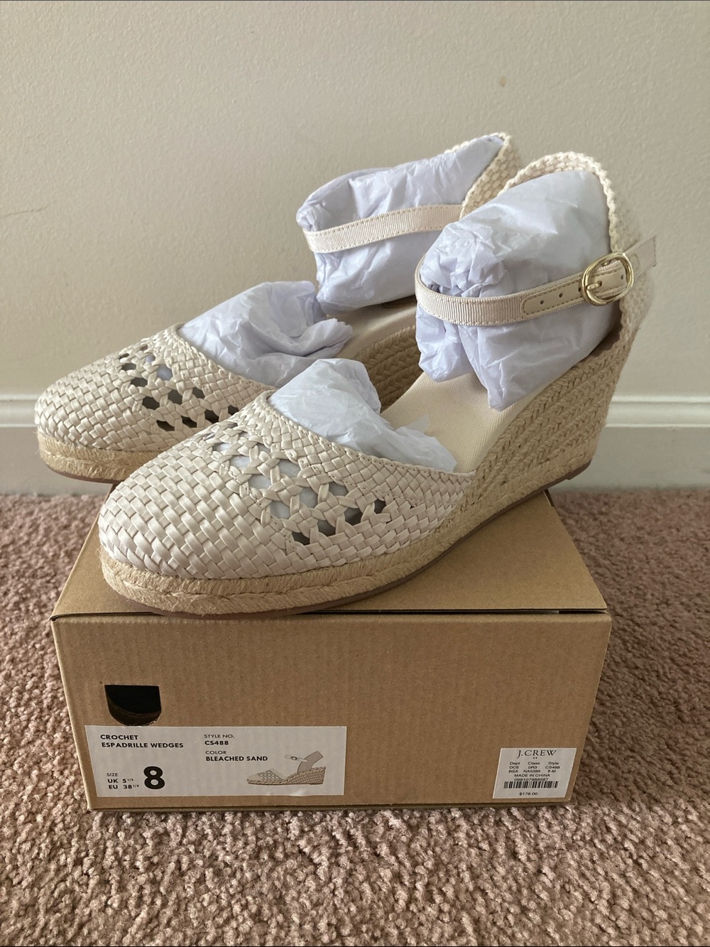 JCrew Factory crochet espadrille sandals